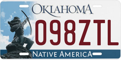 OK license plate 098ZTL