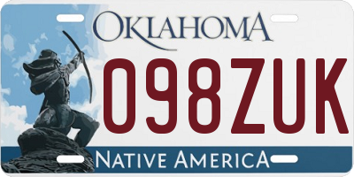 OK license plate 098ZUK