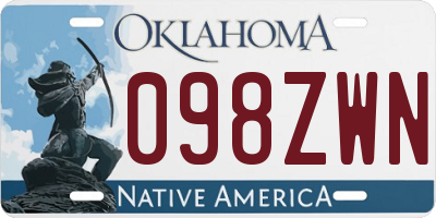 OK license plate 098ZWN