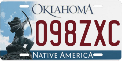 OK license plate 098ZXC