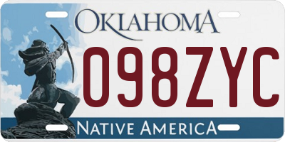 OK license plate 098ZYC