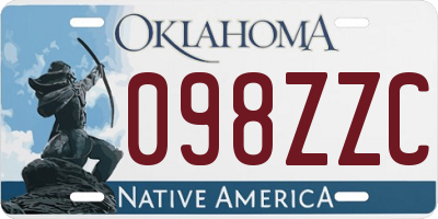OK license plate 098ZZC