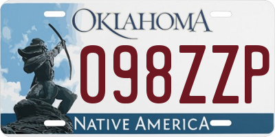 OK license plate 098ZZP