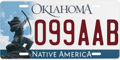 OK license plate 099AAB