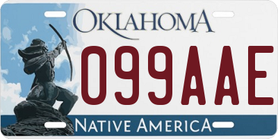 OK license plate 099AAE