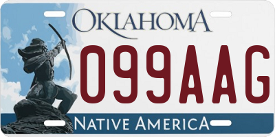 OK license plate 099AAG