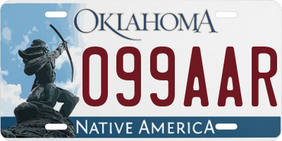 OK license plate 099AAR