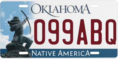 OK license plate 099ABQ