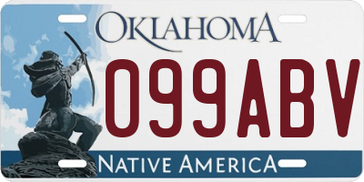 OK license plate 099ABV