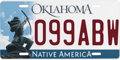 OK license plate 099ABW