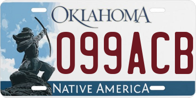 OK license plate 099ACB