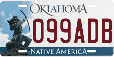 OK license plate 099ADB