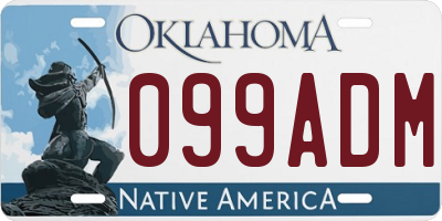 OK license plate 099ADM