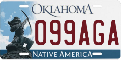 OK license plate 099AGA