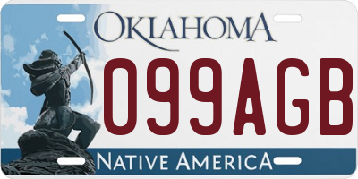 OK license plate 099AGB