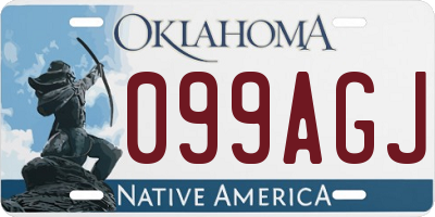OK license plate 099AGJ