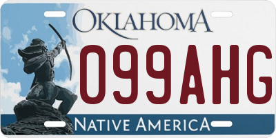 OK license plate 099AHG