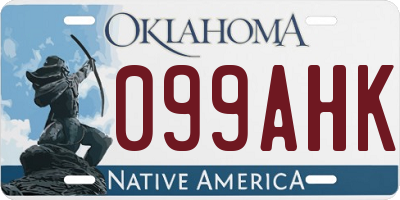 OK license plate 099AHK