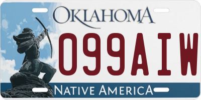 OK license plate 099AIW