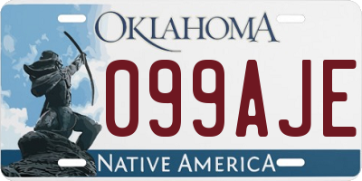 OK license plate 099AJE