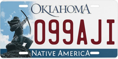 OK license plate 099AJI