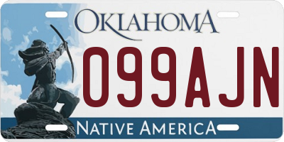 OK license plate 099AJN