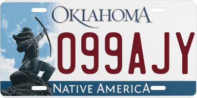 OK license plate 099AJY