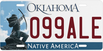 OK license plate 099ALE