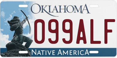 OK license plate 099ALF