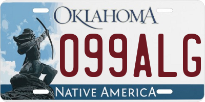 OK license plate 099ALG