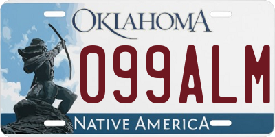 OK license plate 099ALM