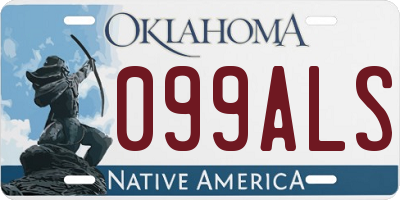 OK license plate 099ALS