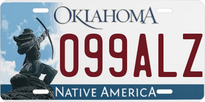 OK license plate 099ALZ