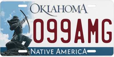 OK license plate 099AMG