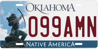OK license plate 099AMN