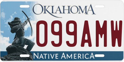 OK license plate 099AMW