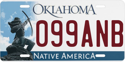 OK license plate 099ANB