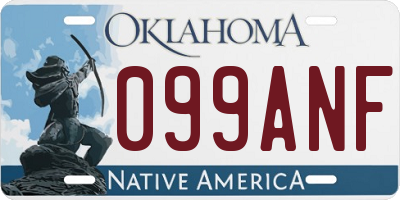 OK license plate 099ANF