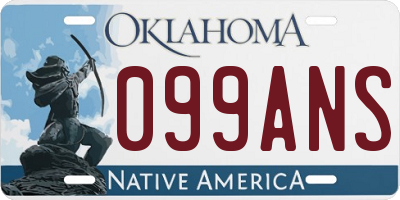 OK license plate 099ANS
