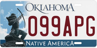 OK license plate 099APG