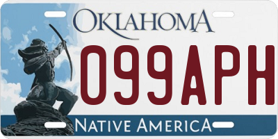 OK license plate 099APH