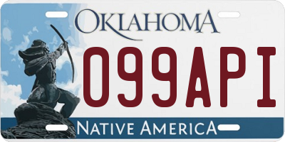 OK license plate 099API