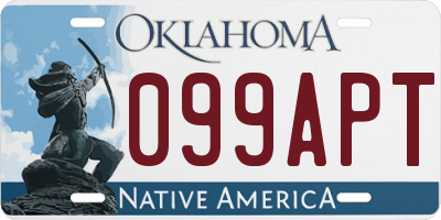 OK license plate 099APT