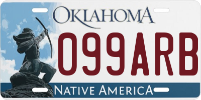 OK license plate 099ARB