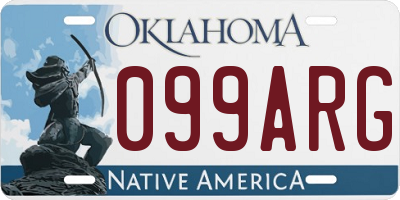 OK license plate 099ARG
