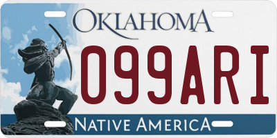 OK license plate 099ARI