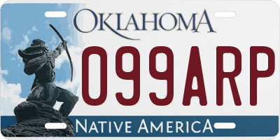 OK license plate 099ARP