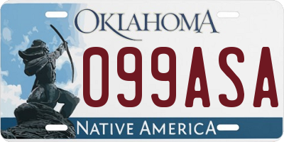 OK license plate 099ASA