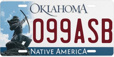 OK license plate 099ASB