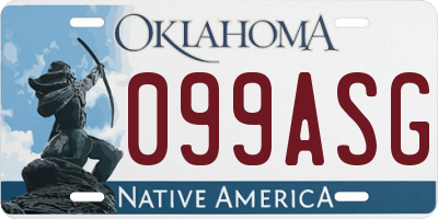OK license plate 099ASG